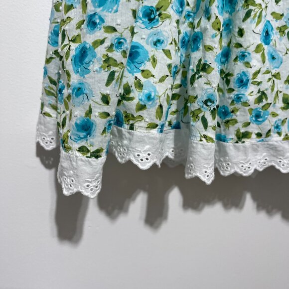 Dressbarn Womens Floral Midi Skirt Size 16W Cottagecore White Eyelet Prairie - Picture 5 of 8